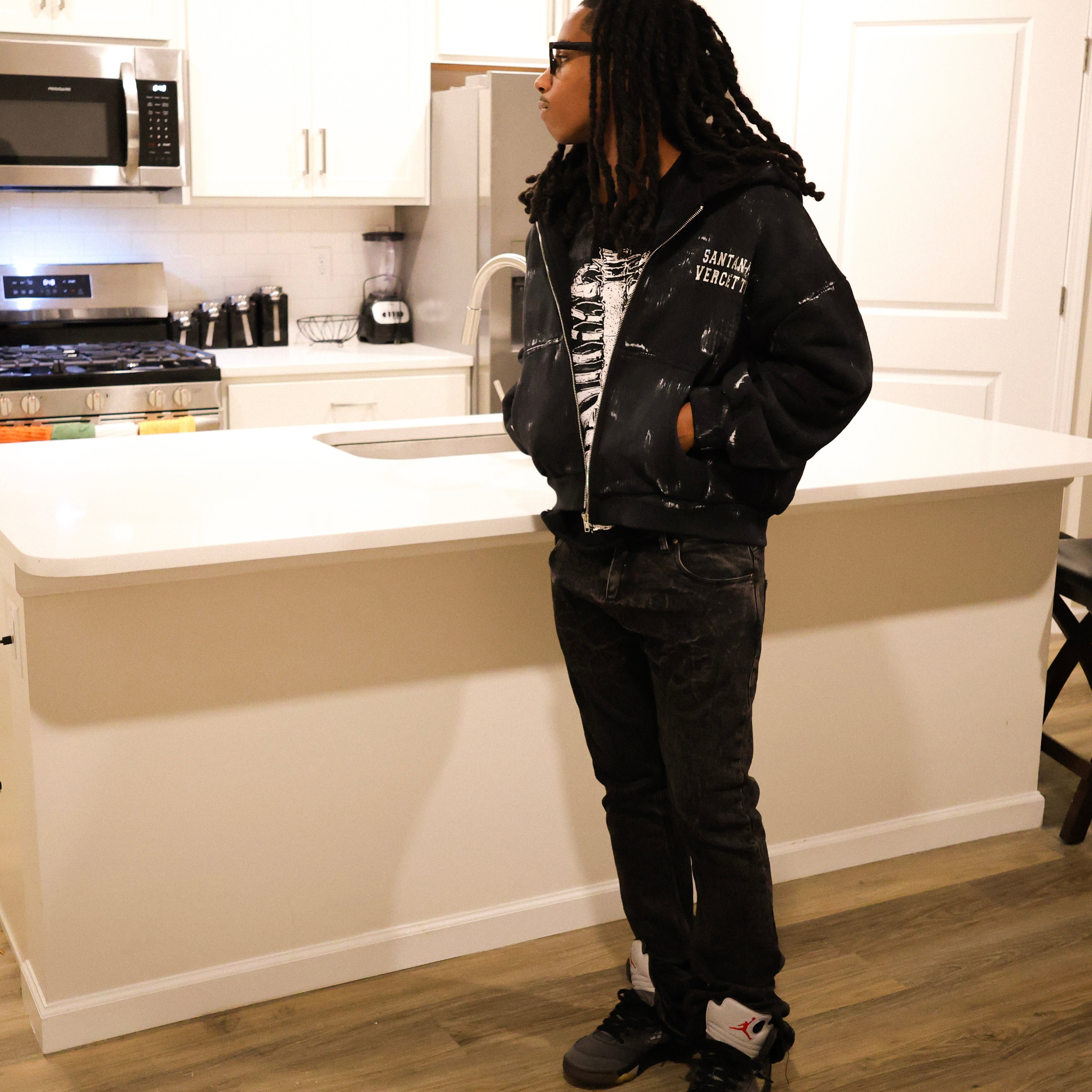 Hand Paint Zip Up Jacket