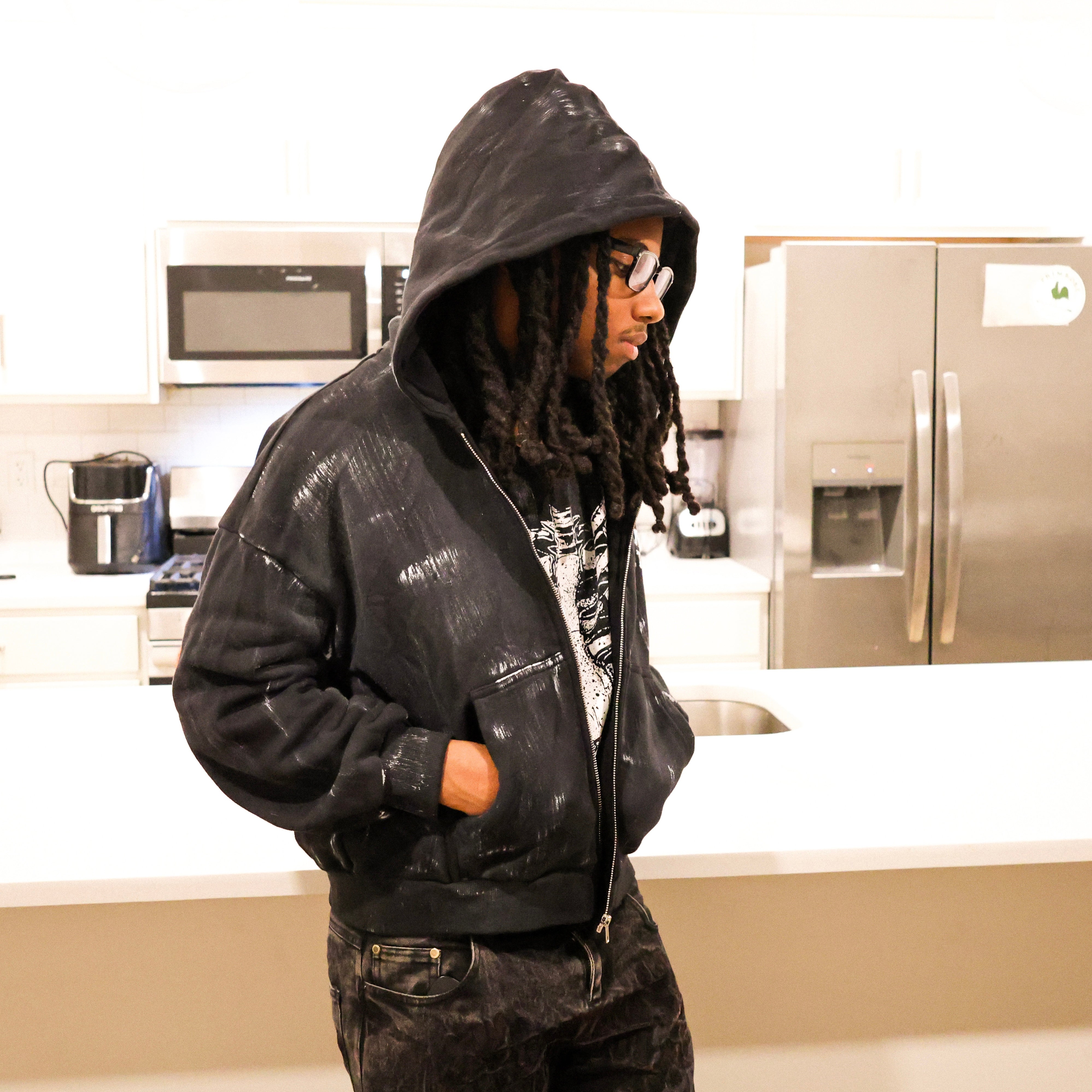 Hand Paint Zip Up Jacket