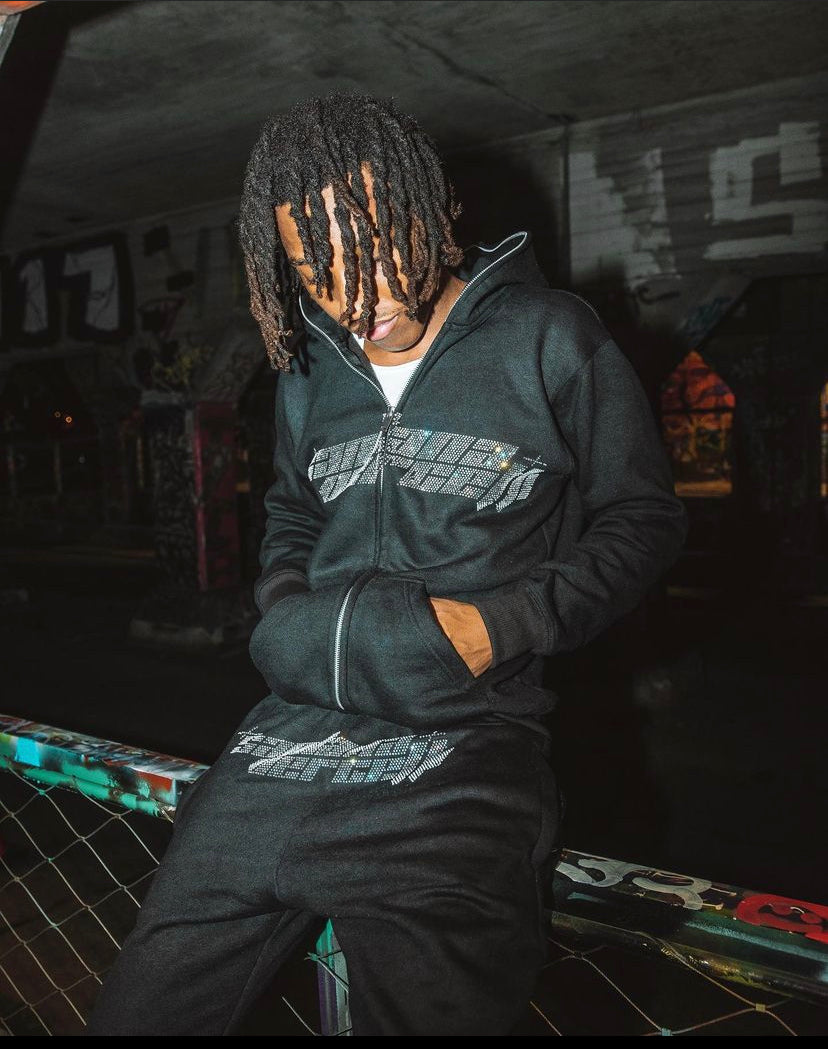Rhinestone Logo Sweatpants
